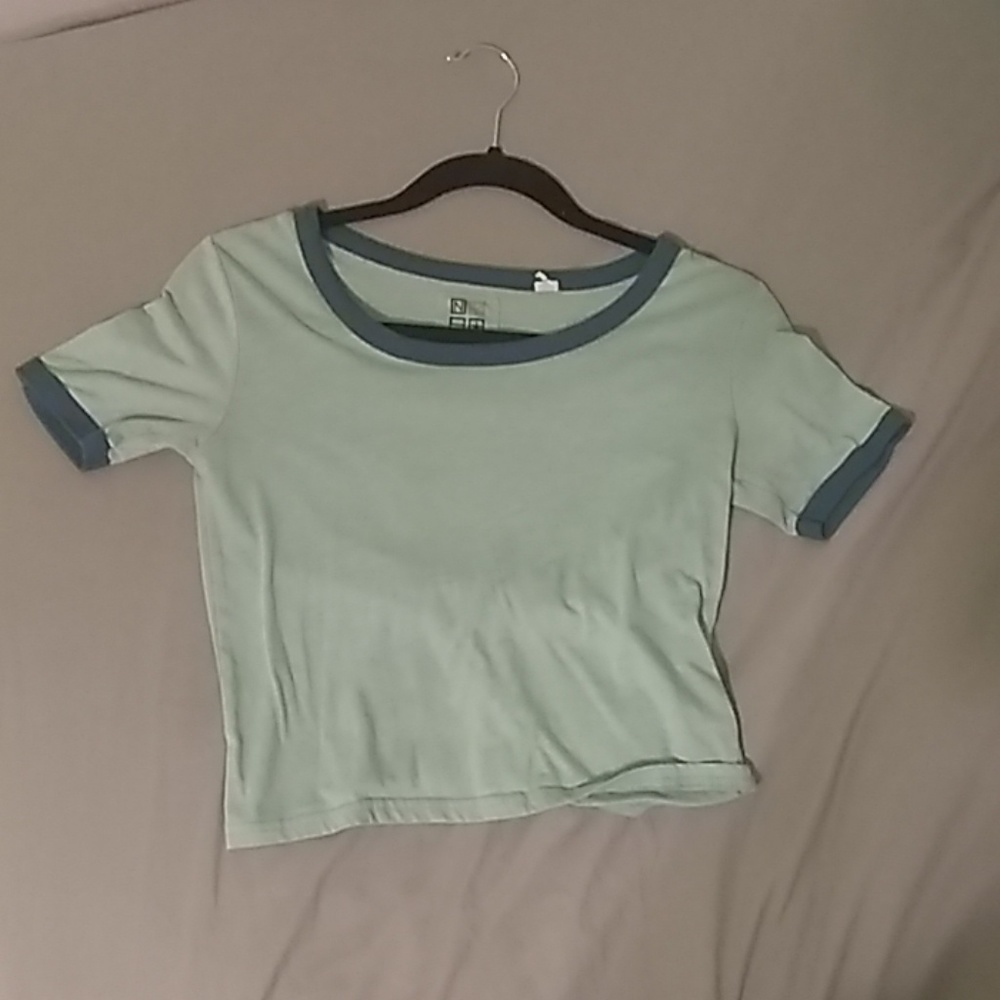 Teal croptop